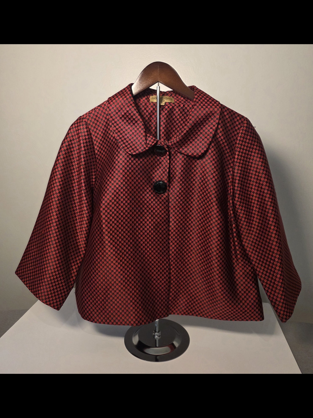 Notations Cropped Swing Jacket Petite Large 3/4 Length Sleeves.